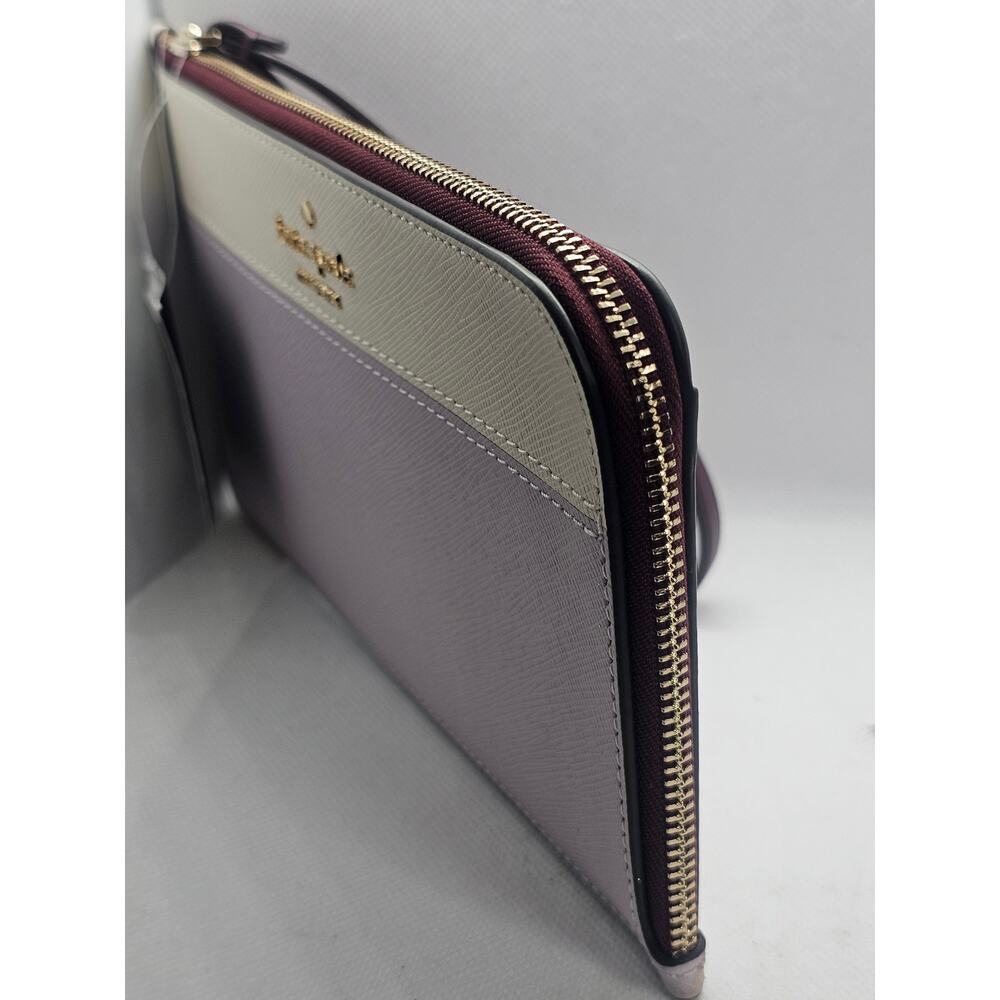 kate spade medium l'zip wristlet colorblock saff lilac moon lucy NEW